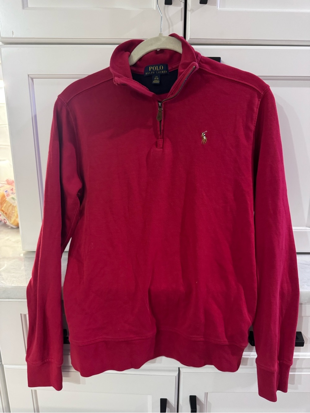 Polo by Ralph Lauren Red Quarter-Zip Pullover Sweatshirt